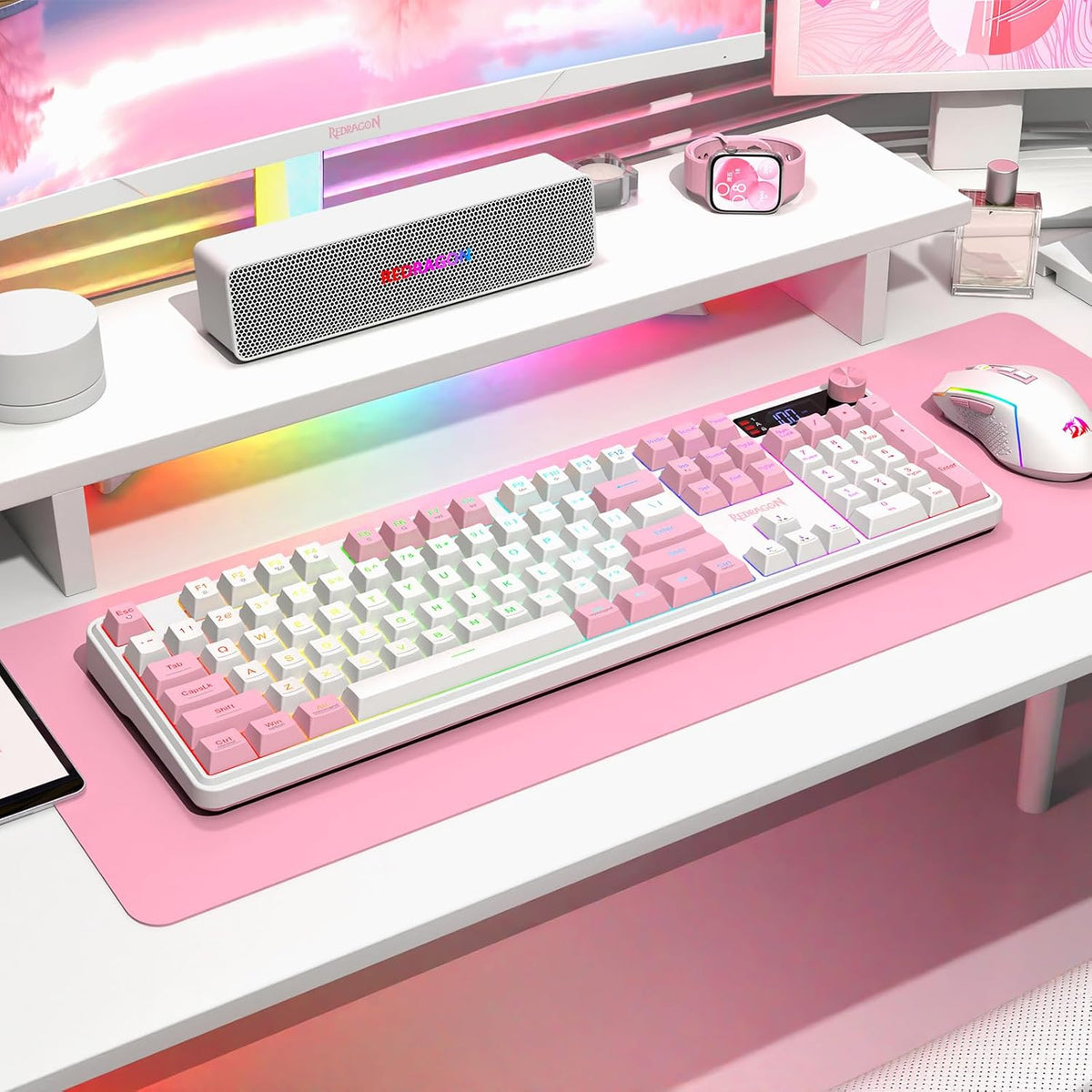Redragon K526 PRO Teclado inalámbrico para juegos de membrana RGB