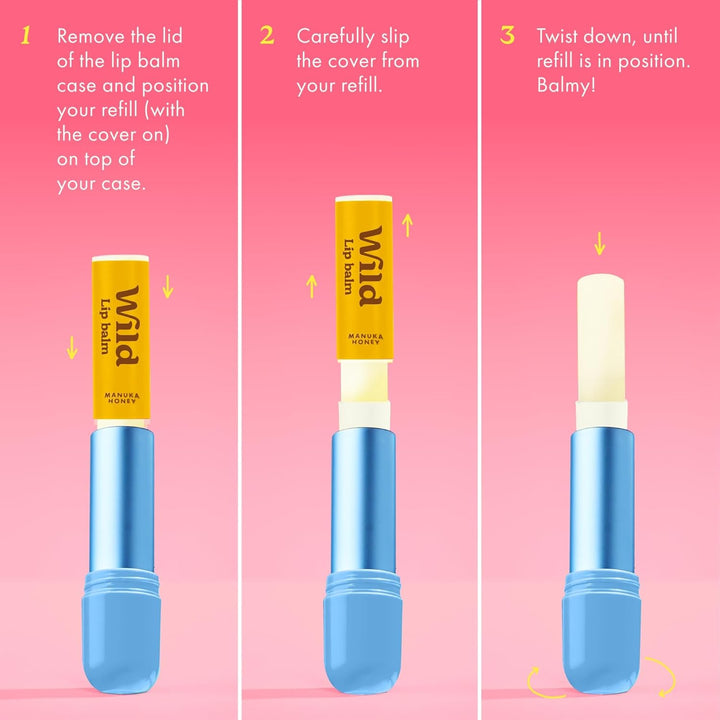Wild Kit Inicial de Bálsamo Labial Recargable - Incluye Estuche de...