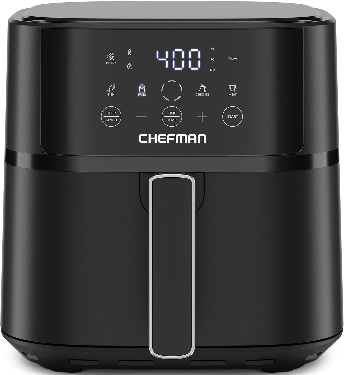Chefman - Freidora de aire de 6 QT compacta para comidas rápidas y fáciles en minutos, cuenta con tecnología Hi-Fry para una textura extra crujiente, controles táctiles con 4 ajustes preestablecidos