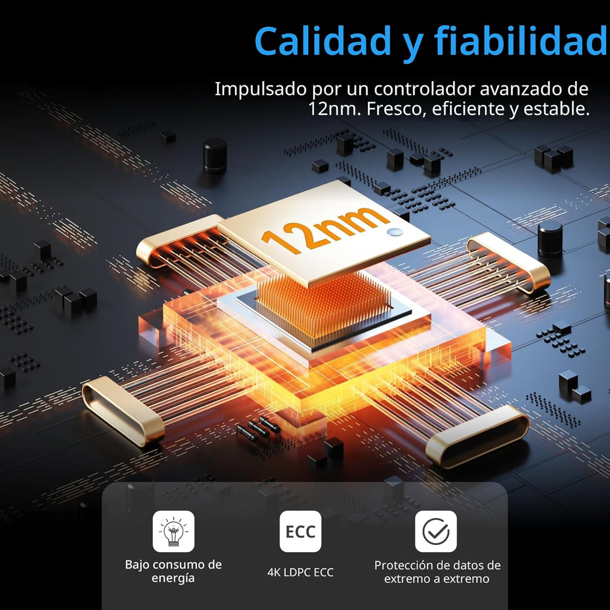 SIX NVME M.2 SSD PCIe 4.0-512GB m.2 2280 ssd, lectura hasta 7100 MB...