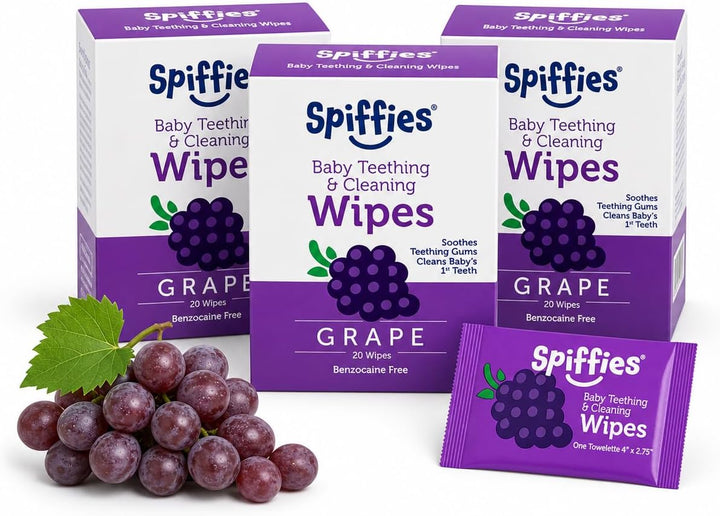 Spiffies Toallitas de dientes para el cuidado bucal del bebé, pañue...