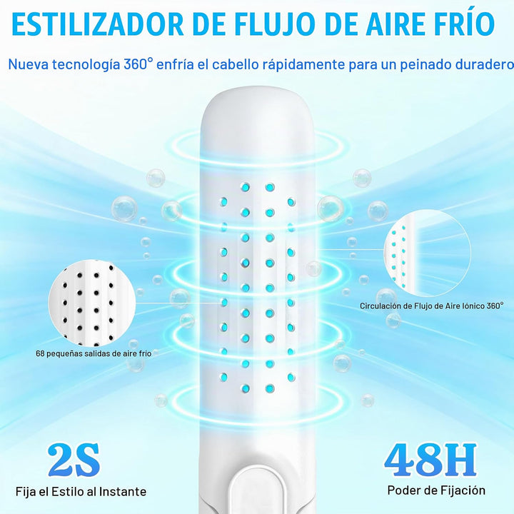Plancha rizadora y alisadora 2 en 1 de flujo de aire de 360°, molde...