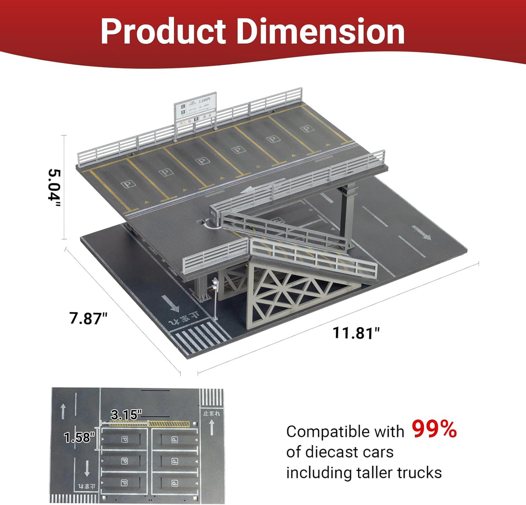 Vitrina de autos a escala 1/64 de 2 capas para exhibición
