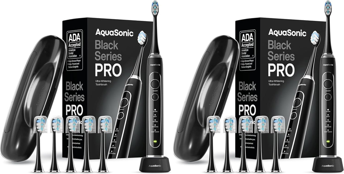 Aquasonic Black Series PRO - Cepillo de dientes eléctrico ultrablan...