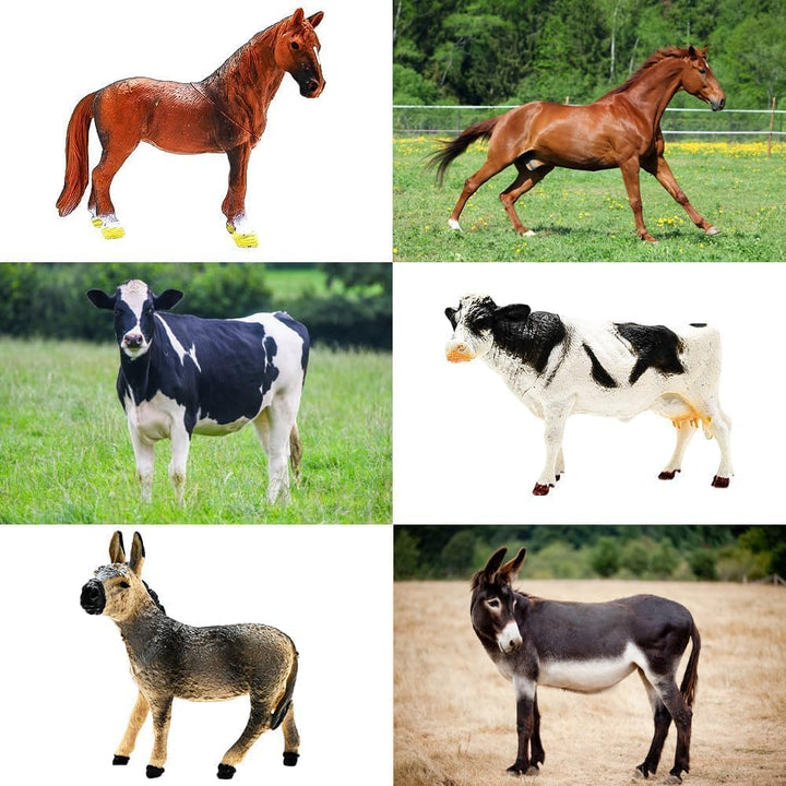 BOLZRA Figuras de animales de granja, juguetes realistas de animale...