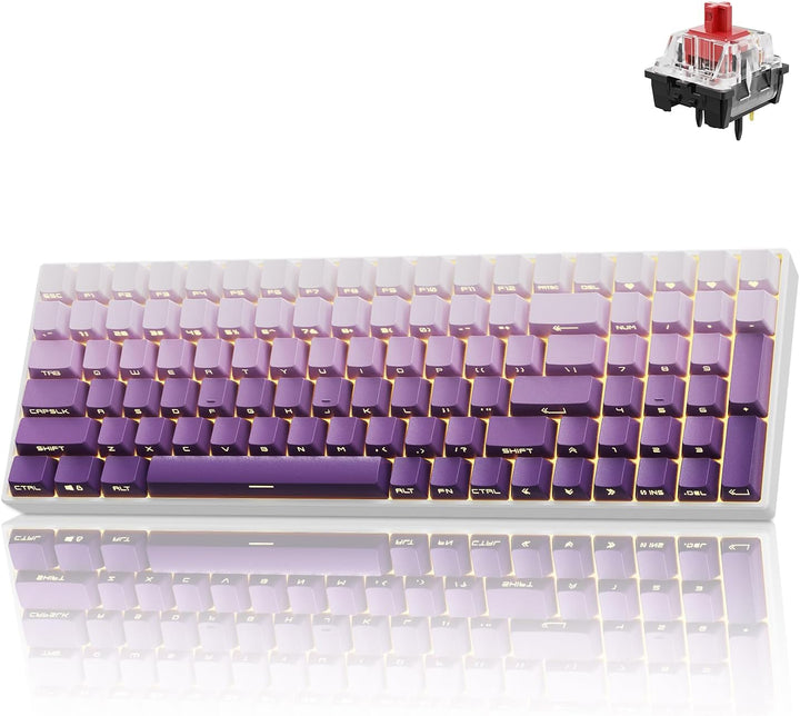 ZORNHER ZH100 Wireless Mechanical Keyboard,98% Purple Creamy Keyboa...