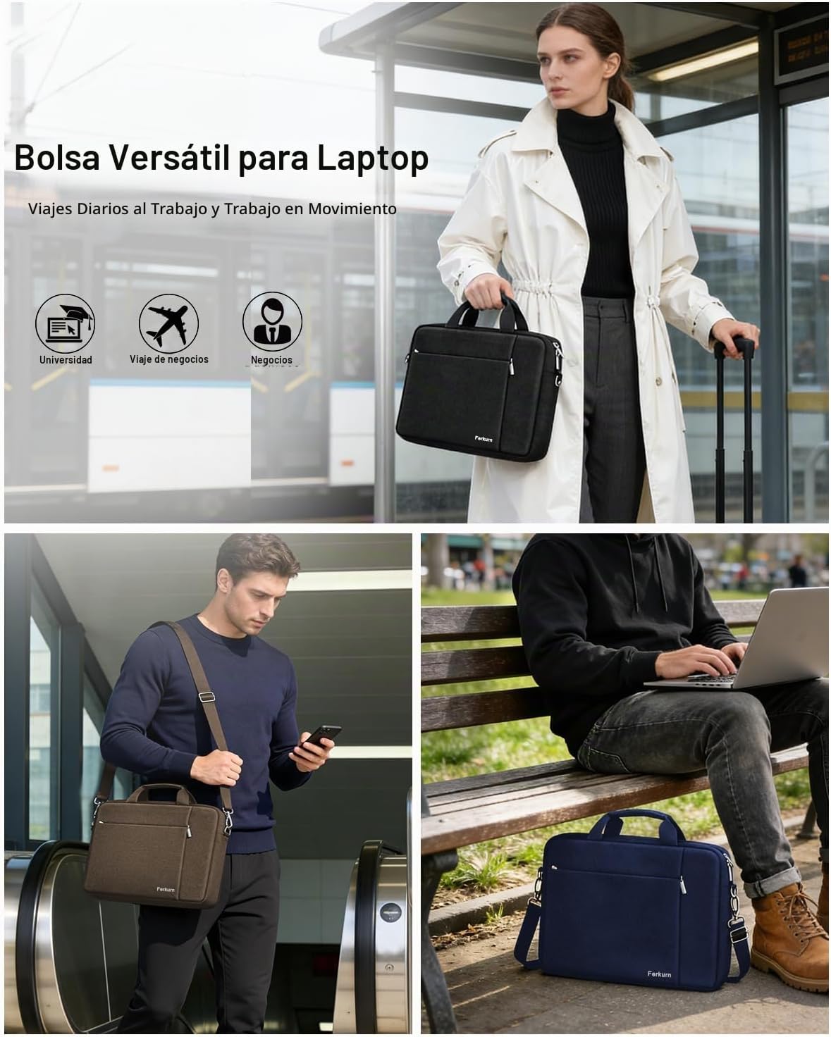 Ferkurn Funda Bolsa para Laptop para Mujeres y Hombres Bolsa para C...