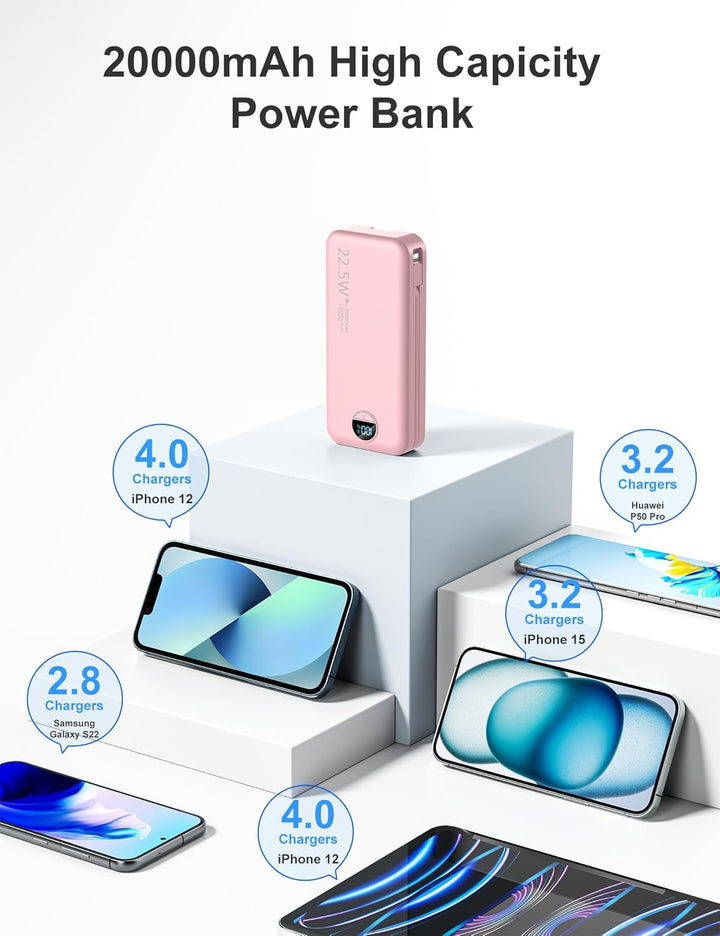 aonidi Banco de Energía Cargador Ultraportátil de 20000mAh PD20W co...