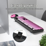 Meidosa Combo de teclado y mouse inalámbricos, 2.4 GHz degradado co...