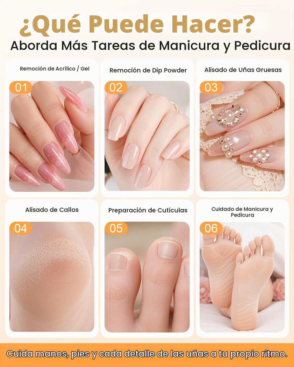 Taladro de uñas profesional 45000RPM, lima de uñas eléctrica