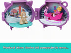 Polly Pocket Mini juguetes, paquete compacto apilable de vacaciones con micro muñeca, accesorios, animal de mascota, juguete de viaje con clip