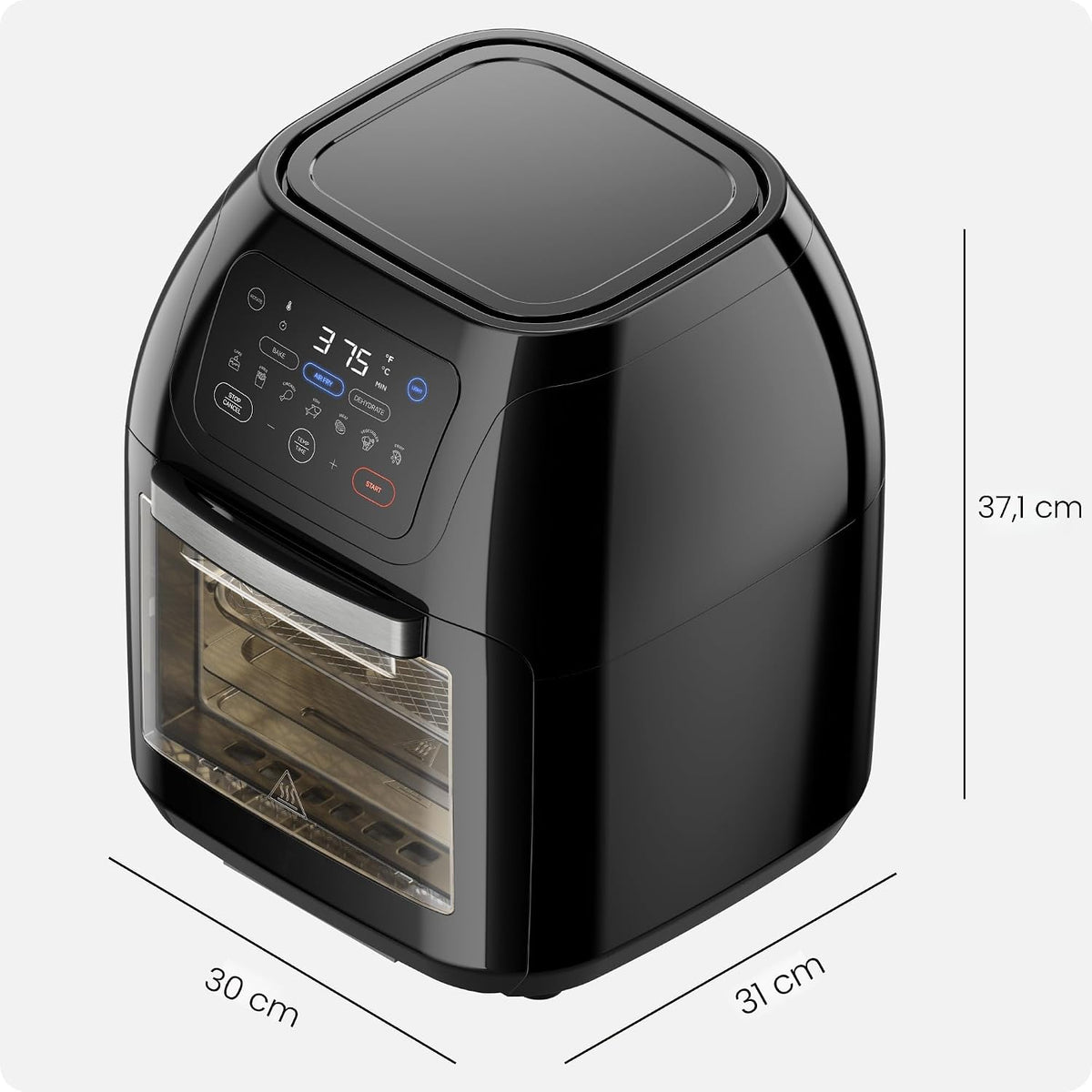 CHEFMAN Freidora de aire digital multifuncional+ asador, deshidratador, horno de convección, 17 ajustes preestablecidos de pantalla táctil para freír, asar, deshidratar, hornear, tamaño familiar XL de