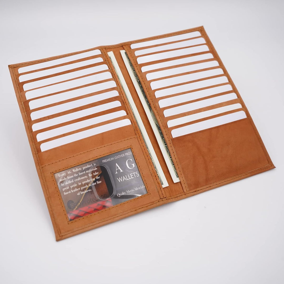 ag wallets Cartera Larga de Cuero Genuino para Hombre con ID para 1...