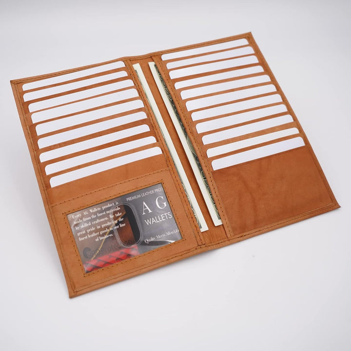 ag wallets Cartera Larga de Cuero Genuino para Hombre con ID para 1...
