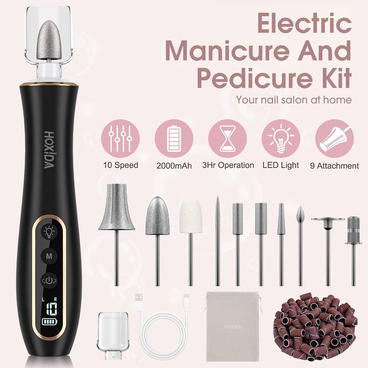 Taladro Eléctrico de Uñas, Kit Profesional de Manicura y Pedicura,...