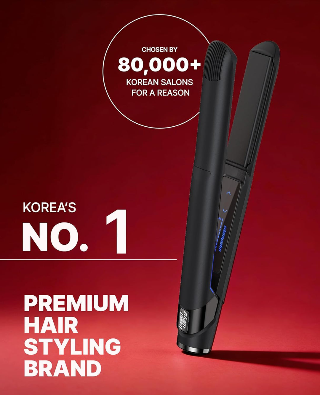 GLAMPALM Plancha de pelo de cerámica de 1 pulgada con infusión de V...