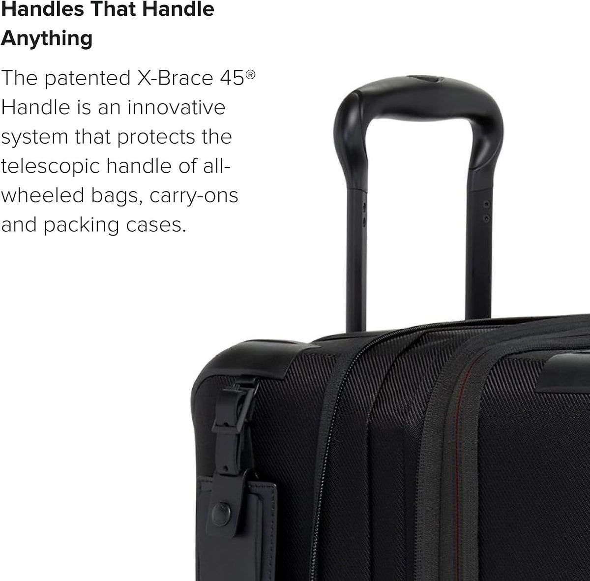 TUMI Aerotour - Maleta de mano grande expandible con 4 ruedas, 21.75 pulgadas, color negro