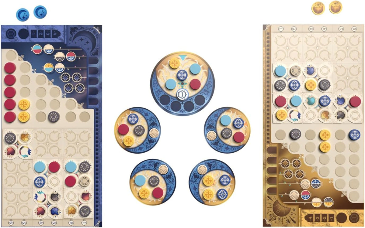 Asmodee Azul Duel Juego de mesa – Juego de estrategia competitivo de colocación de fichas cara a cara, impresionante arte de mosaico y juego rápido para niños y adultos, a partir de 8 años, 2