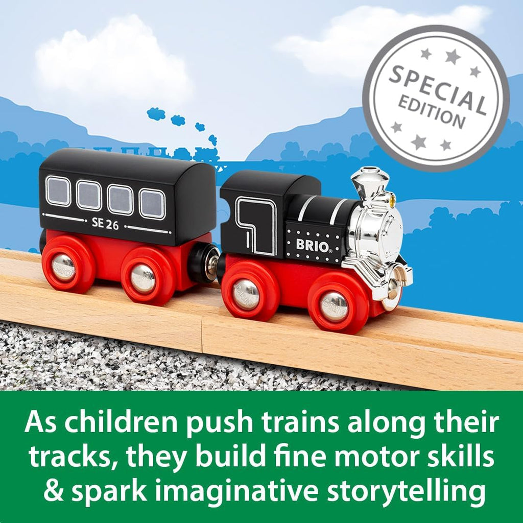 BRIO World Special Edition Train 2026 - Tren de vapor de madera de edición limitada de 2 piezas, diseño coleccionable, funciona con todos los juegos de ferrocarriles del mundo, niños a partir de 3