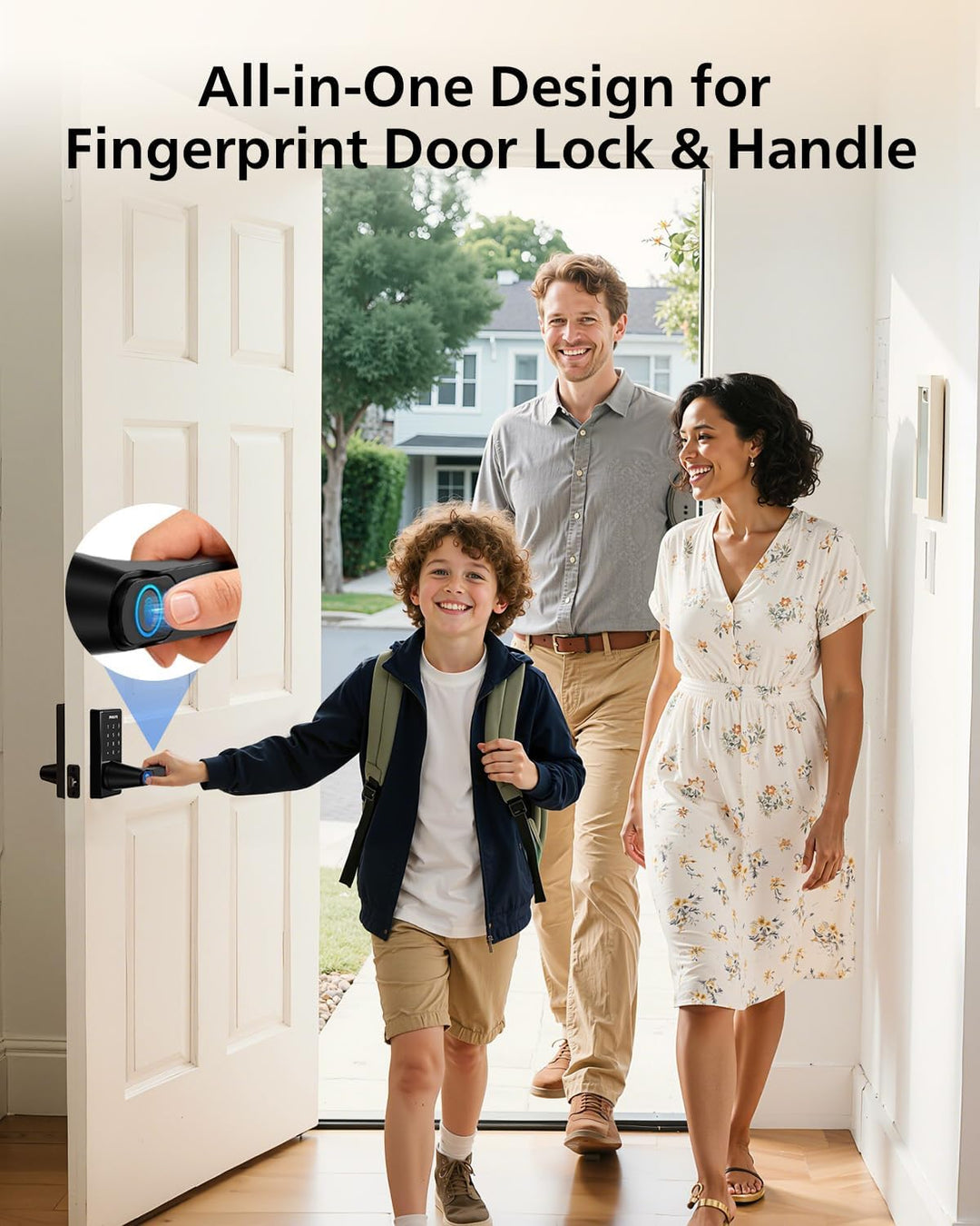 Philips Cerradura de puerta inteligente Wi-Fi con asa, cerradura de...