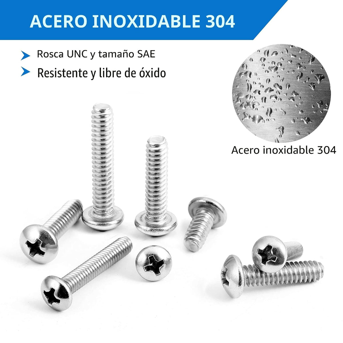 Kit surtido de tornillos de máquina de 720 piezas, #10-24#8-32#6-32#4-40 tornillos Phillips de cabeza plana con tuercas, pernos y arandelas planas surtidas, kit de tornillos de acero inoxidable con