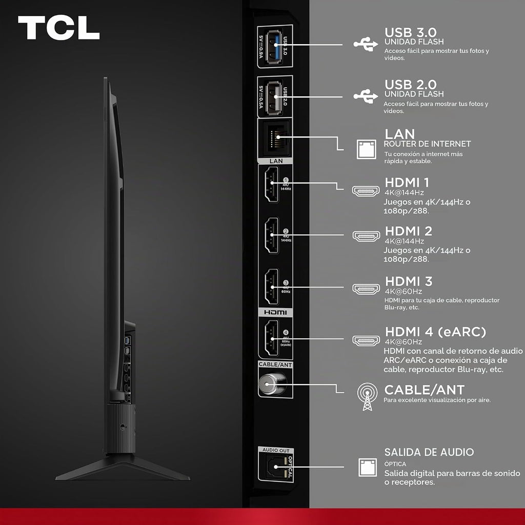 TCL Serie F8D de 65 pulgadas 4K QLED (65F8D, modelo 2026) con Dolby Vision HDR y Dolby Atmos Smart TV con Fire TV, Alexa +, frecuencia de actualización de 144 Hz, retroiluminación LED de alto brillo