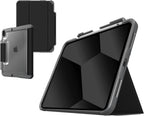 STM Dux Plus para iPad/10ª generación: ultra protectora, duradera, ligera con parte trasera transparente, soporte para lápiz Apple, cubierta de encendido/apagado de ahorro de batería, color negro
