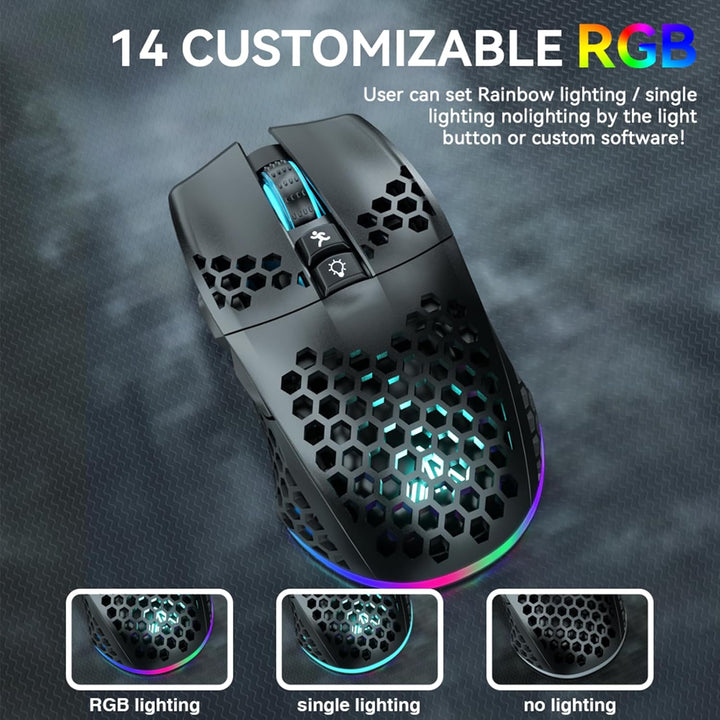SOLAKAKA SM600 - Ratón para juegos con carcasa de nido de abejas, i...