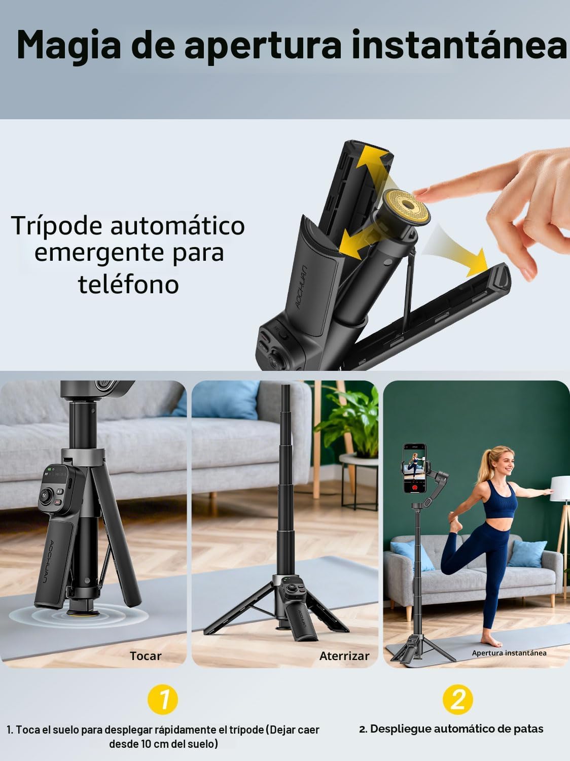 AOCHUAN Smart X3 360 ° Pan Rotación Gimbal Estabilizador para iPhone w