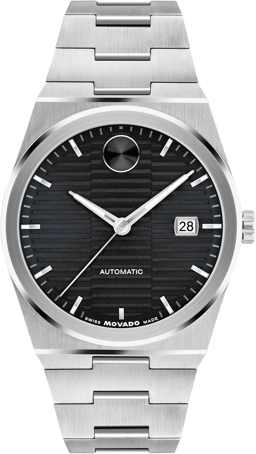 Movado Bold Quest Reloj Automático de Lujo para Hombre - Movimiento Suizo de Cuerda Automática, Brazalete de Acero Inoxidable, Resistencia al Agua 50 Metros (5ATM) - Pieza Clásica - Regalo para Él