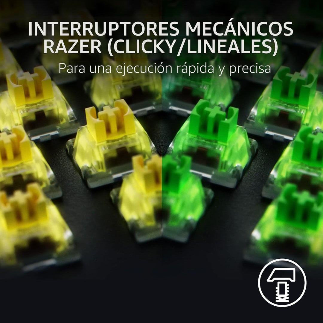 Razer BlackWidow V4 Teclado mecánico para juegos: Teclas verdes tác...