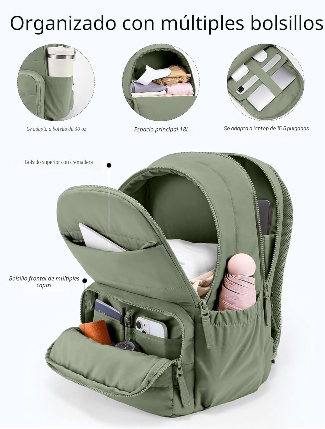Uselike Mochila de viaje para mujeres, mochila para laptop de 40 cm...