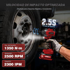 ARCCAPTAIN Atornillador/Impacto sin Cable, 1500 N.m (1106 Ft-lb) 1/2" Atornilladora de Impacto