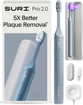 SURI 2.0 Nuevo cepillo de dientes eléctrico sónico con sensor de presión y estuche de viaje con limpieza UV | Batería de más de 1 mes | cepillo de dientes eléctrico para adultos | cepillos de dientes