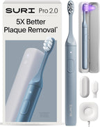SURI 2.0 Nuevo cepillo de dientes eléctrico sónico con sensor de presión y estuche de viaje con limpieza UV | Batería de más de 1 mes | cepillo de dientes eléctrico para adultos | cepillos de dientes