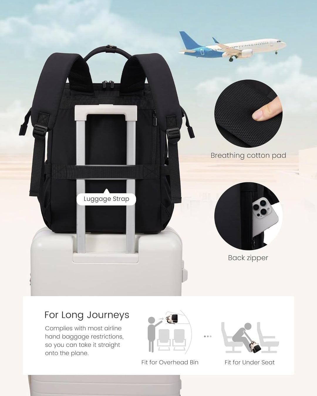 LOVEVOOK Mochila para laptop para mujer, mochila de viaje de trabaj...