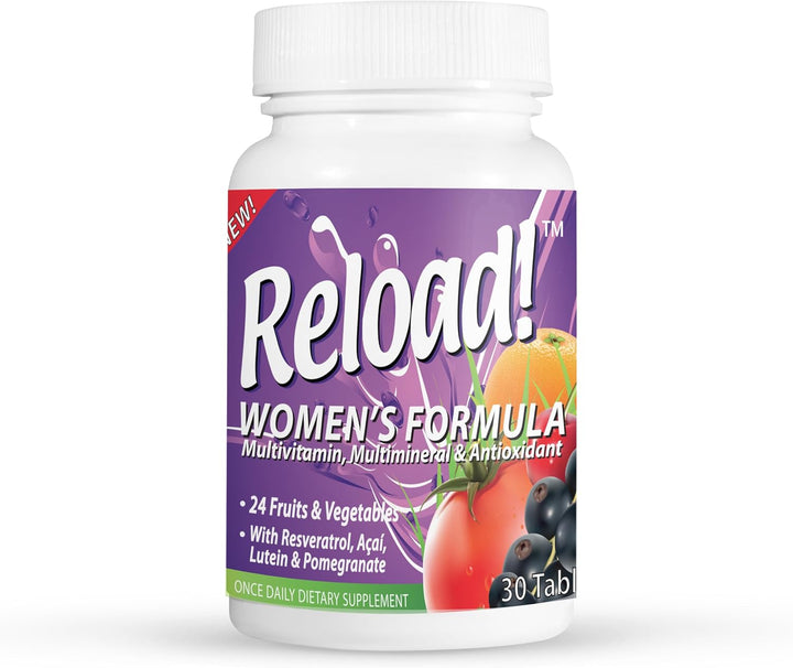 Reload! Para mujeres, todo natural, multivitamínico, multimineral y...