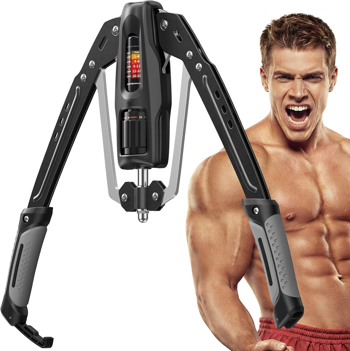 Merach Twister Entrenador de Antebrazos, 22-440 lb Potenciador Hidráulico de Fuerza | Expansor de Pecho Ajustable para Casa, Equipo de Fitness para Entrenamiento de Músculos del Hombro, Fortalecedor de Brazos para Ejercicio