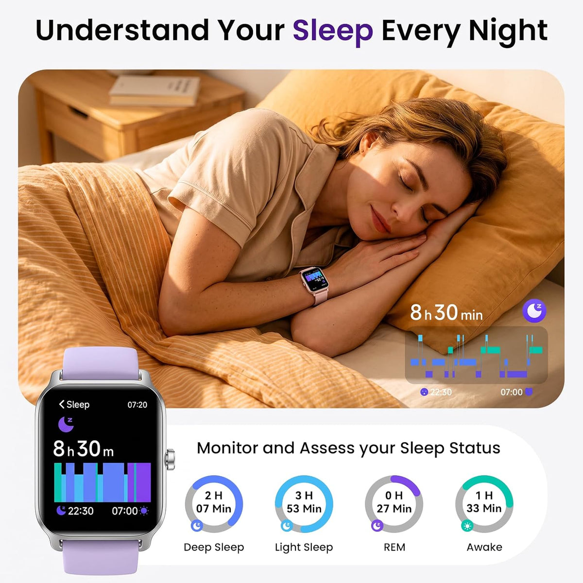 Fitpolo Relojes inteligentes para mujeres y hombres, Alexa incorporado de 1.8 pulgadas, reloj de seguimiento de actividad para Android iOS, rastreador de actividad impermeable con 100 deportes, GPS