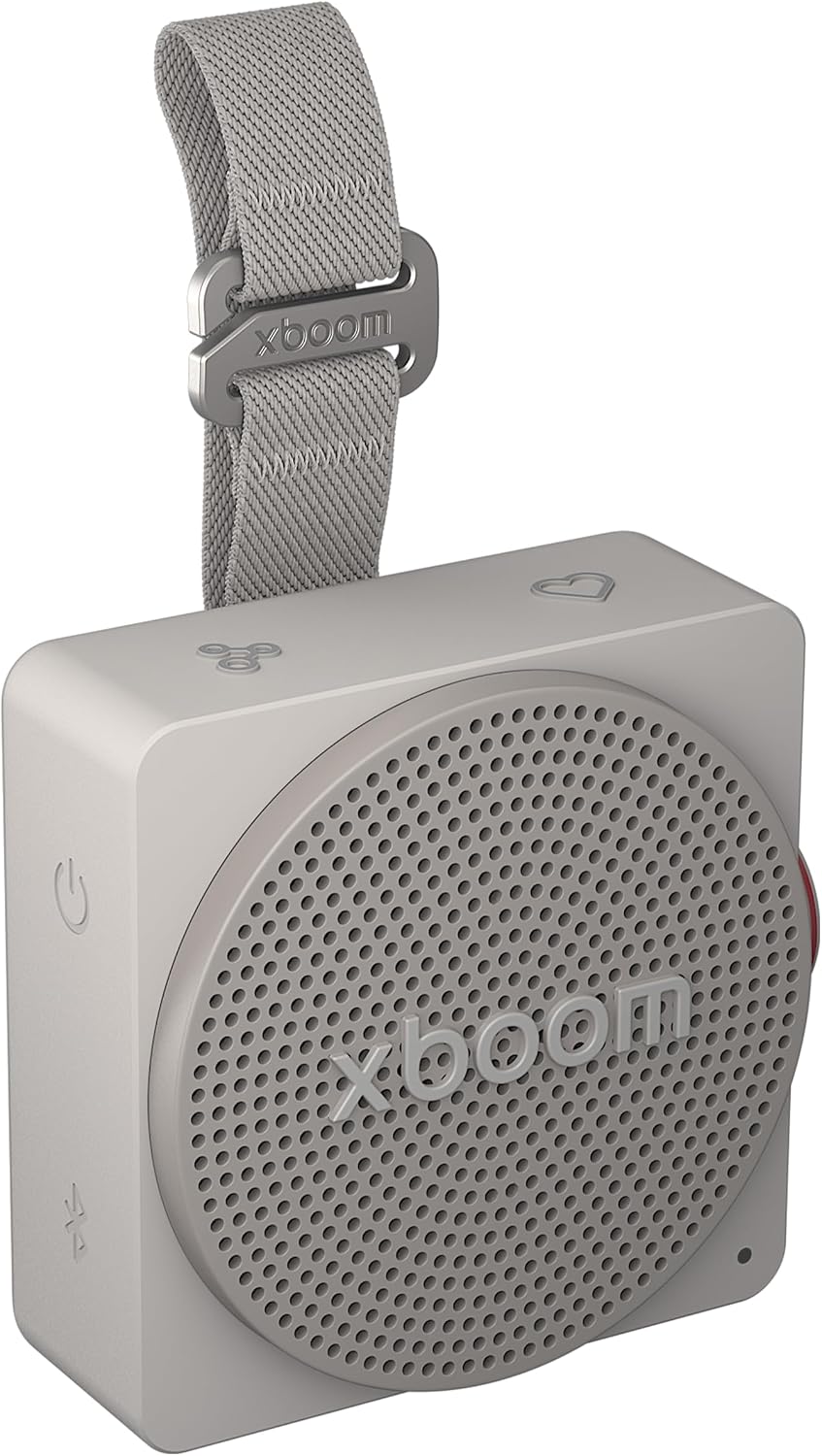 LG xboom Mini by will.i.am - Altavoz Bluetooth portátil, color gris cálido