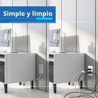 Extensor de toma de corriente LIDER Flat-Face, 3 receptáculos, cable de 3 ft, 1625W, ultra delgado
