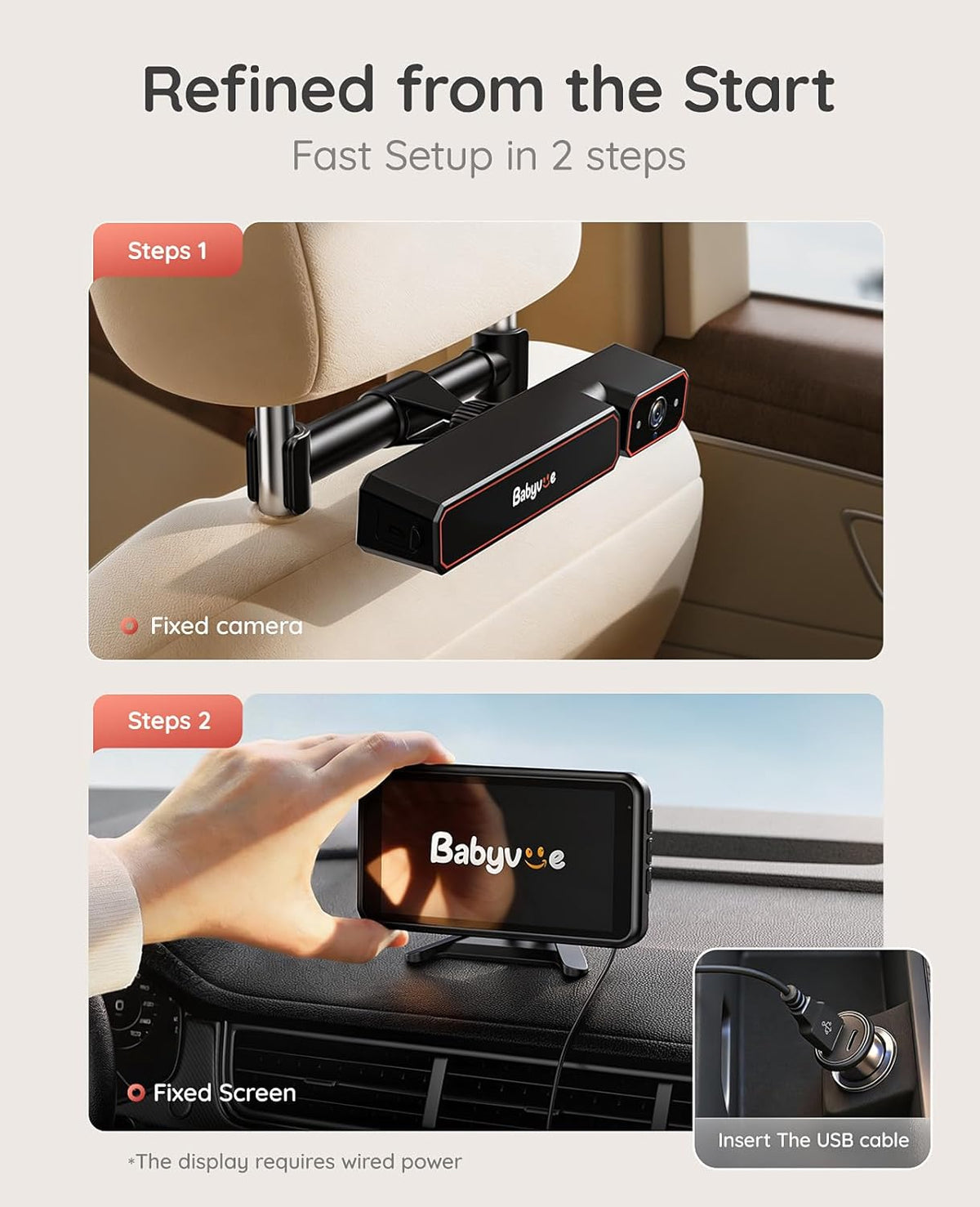 Babyvue BV6PRO - Cámara inalámbrica de doble coche, monitor de bebé...