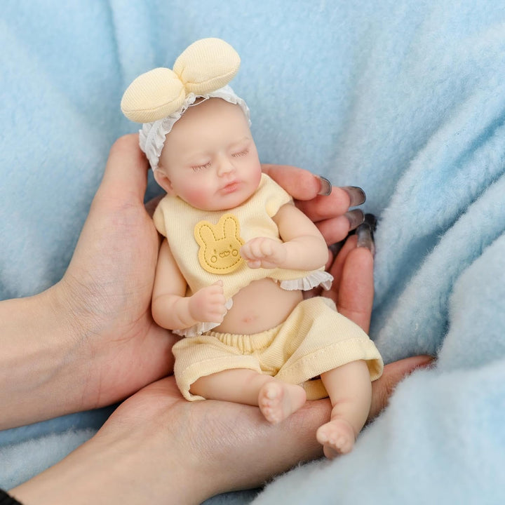 Cloveray Muñeca de bebé Reborn de silicona de 8 pulgadas, suave al...