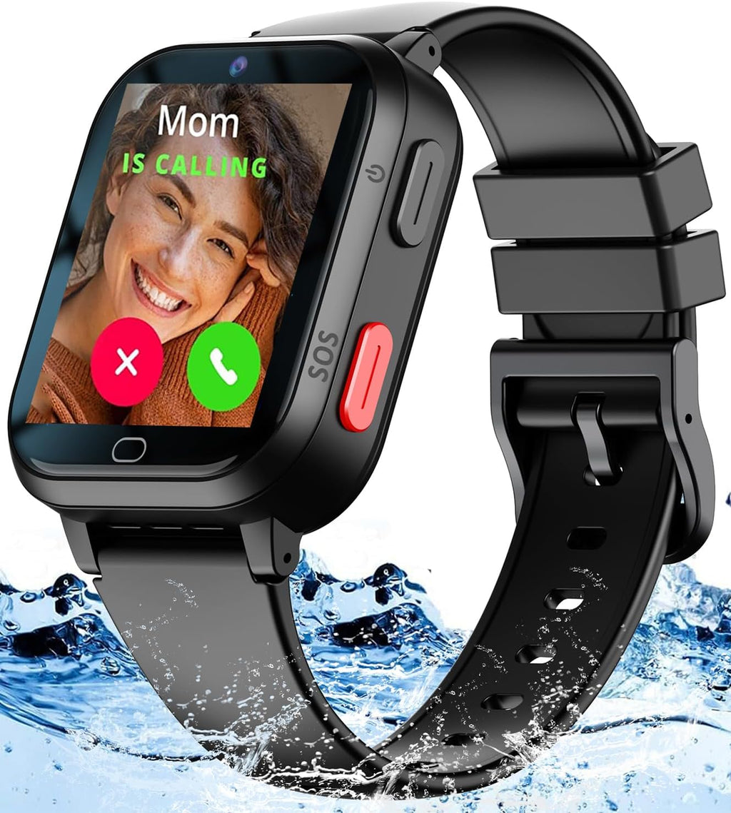 MJVV Reloj Inteligente para Niños 4G con Rastreador GPS, Smartwatch con WhatsApp, Line, TikTok