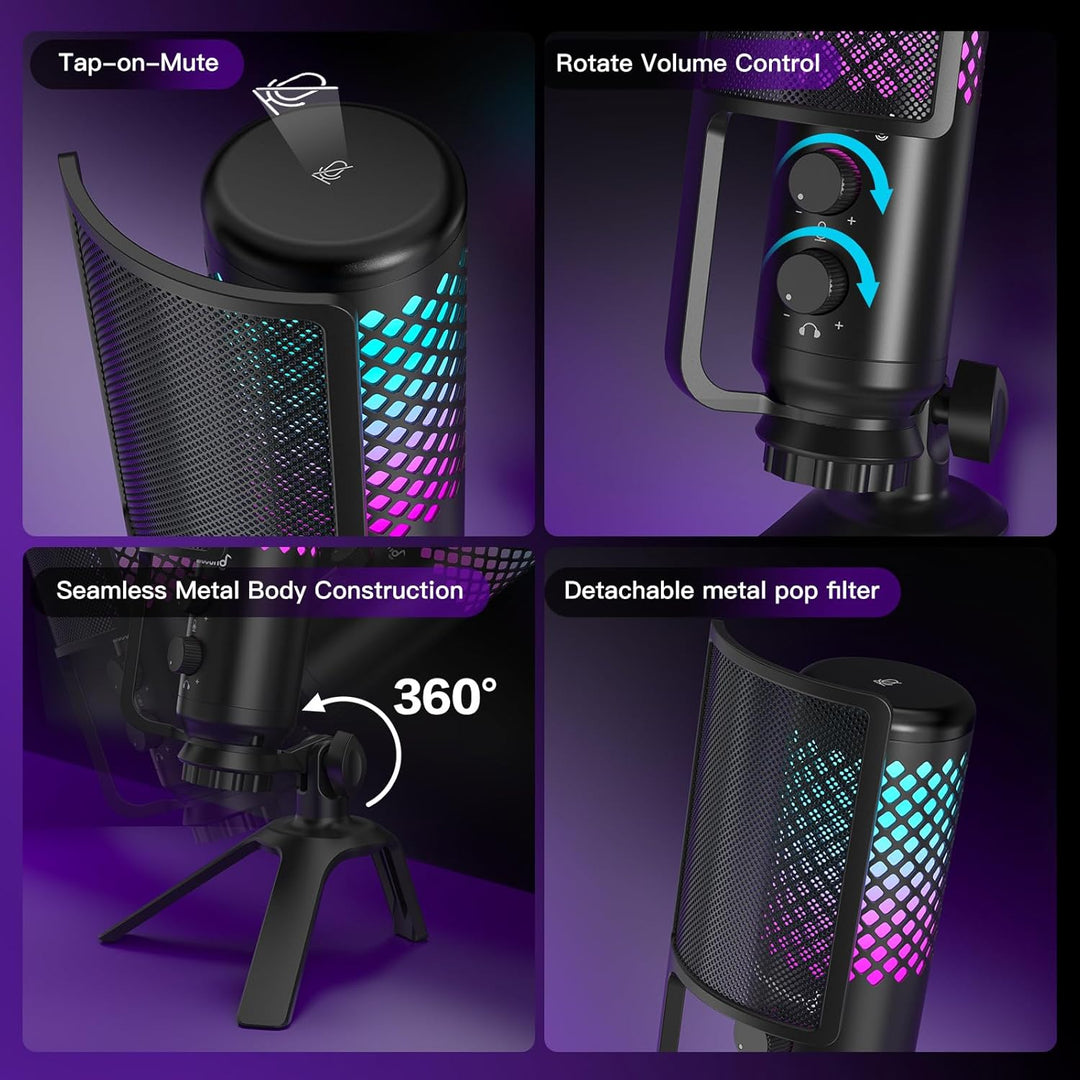 ZealSound Micrófono de podcast para PC\/Mac\/iPhone\/teléfono: micr...