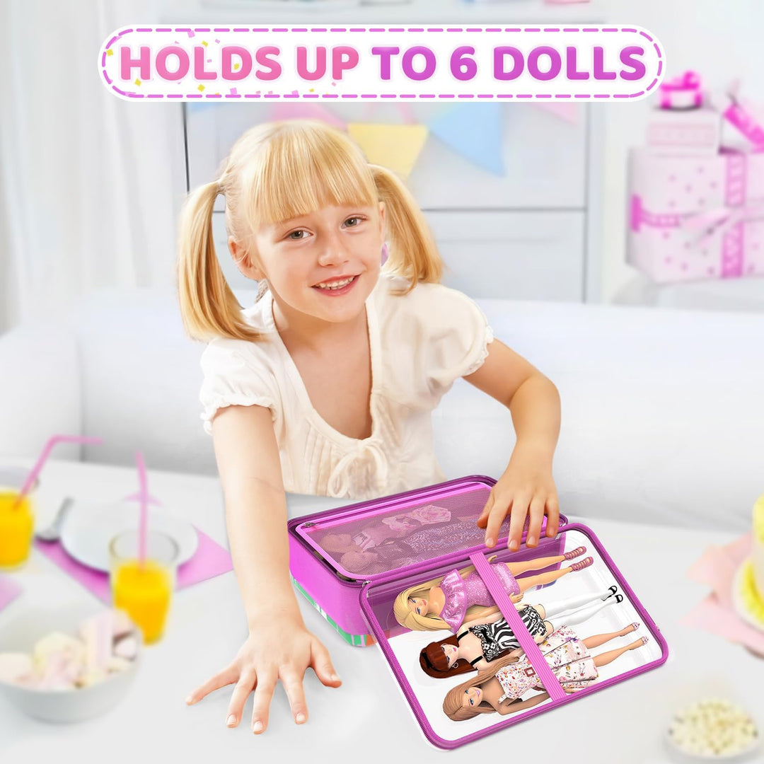 LININYHAO Funda de transporte compatible con muñecas Barbie de 12 p...