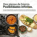 Combo de cocina olla/sartén Lodge LCC3 de hierro fundido precalentado, 3.2 cuartos de galón, Cocina combo, Negro