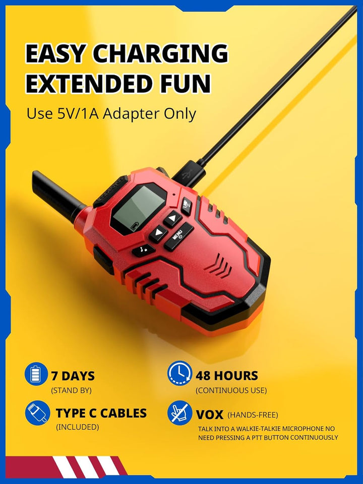 Inspireyes Walkie Talkies para niños recargables, radio de 2 vías d...