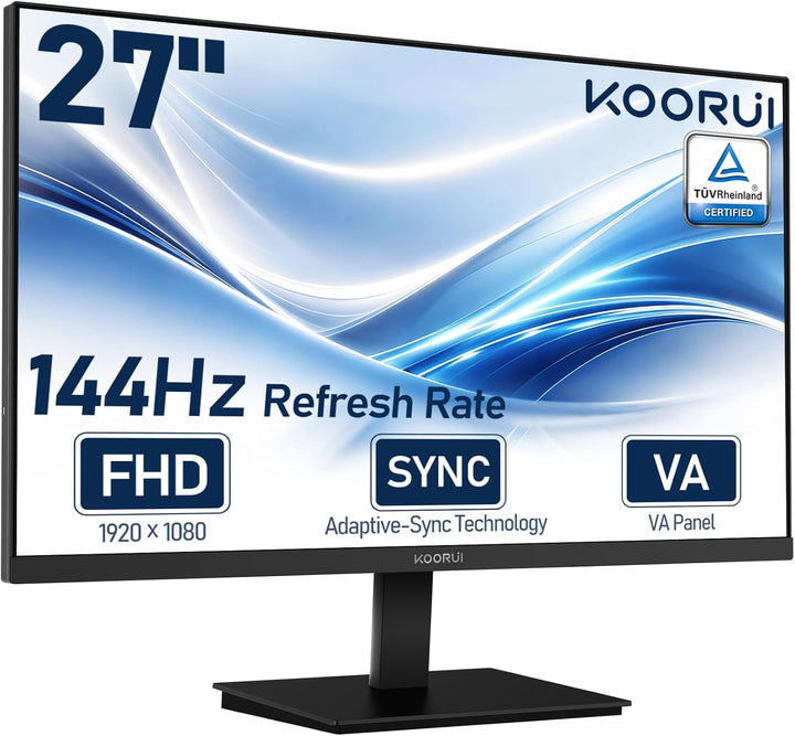 Monitor de computadora KOORUI de 27 pulgadas, 144 Hz FHD VA para tr...