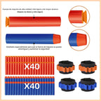Juego de 4 Blasters para Niños de 5+ Años | 80 Dardos de Espuma y 4 Muñequeras | Regalo de Juguete de Batalla en Equipo - Navidad Cumpleaños Fiesta de Pascua